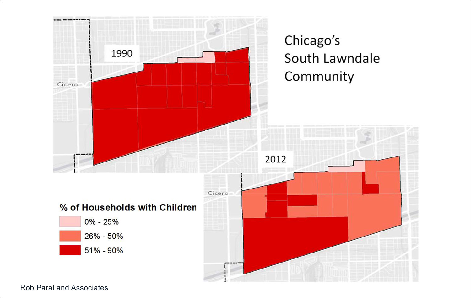 Map showing growth of Chicago's South Lawndale neighborhood