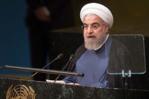 Hassan Rouhani, President of Iran, speaking at the United Nations