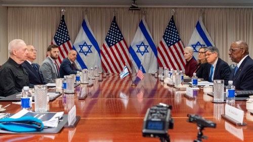 Defense Secretary Lloyd Austin and Israeli Defense Minister Yoav Gallant meet at the Pentagon