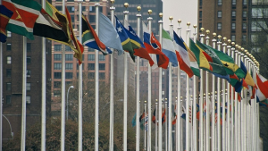 UN Members' flags - the UN Headquarters, New York