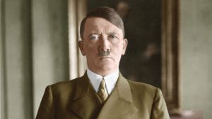A colorized photo of Adolf Hitler. Image courtesy Wikimedia Commons.