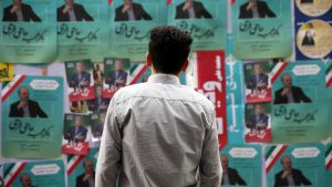 a man in Iran on elections