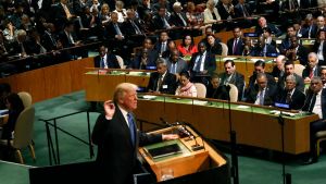 U.S. President Trump addresses the 72nd United Nations General Assembly at U.N. headquarters in New York