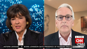 Screen shot of Ivo Daalder speaking with Christiane Amanpour on CNN.