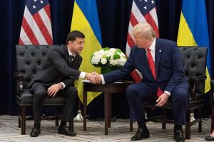Ukraine President Volodymyr Zelensky, left, and President Trump