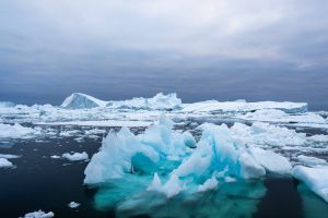 Icebergs melt near Greenland