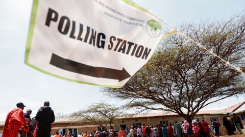 Voters line up to cast their ballots in Kajiado county, Kenya August 9, 2022
