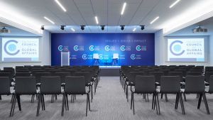 The conference center at the Chicago Council on Global Affairs