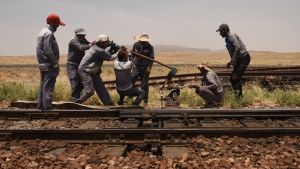Railway workers in Iran 