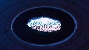 a fingerprint on a slide