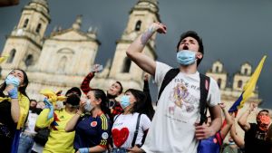 protestors in Colombia 