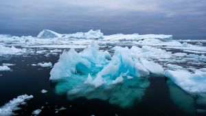 Icebergs melt near Greenland