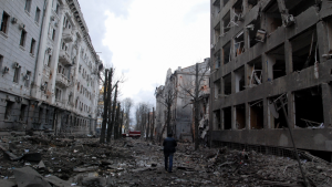 Ukraine buildings bombed