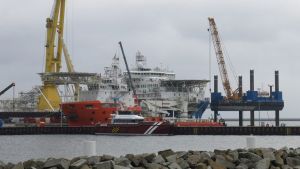 Two ships involved in construction of the natural gas pipeline North Stream 2