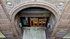Aerial view of a doorway of the Monadnock building