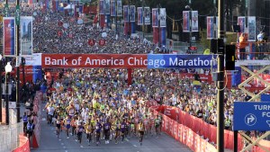 Start of the Bank of America Chicago Marathon