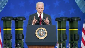 President Joe Biden speaks on security assistance to Ukraine during a visit to the Lockheed Martin Pike County Operations facility